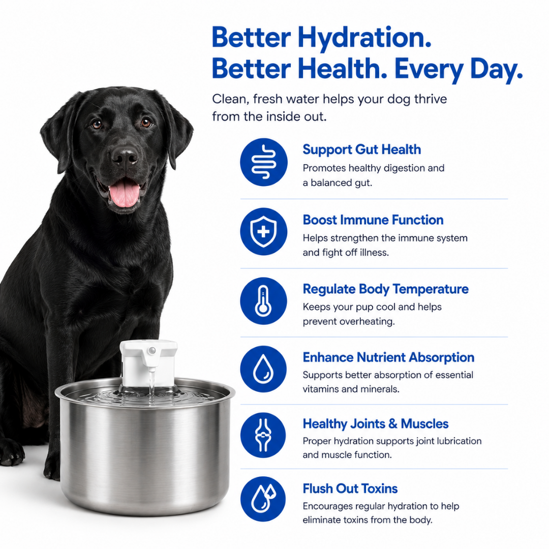 FurFlow™ Stainless Steel Water Fountain